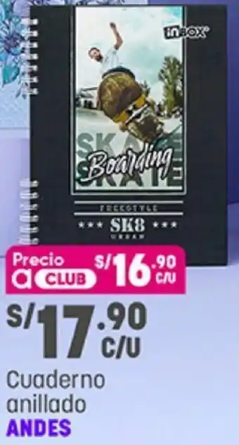 Plaza Vea Cuaderno Anillado Andes oferta