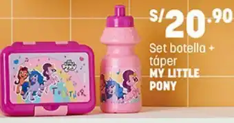 Plaza Vea Set Botella + Táper My Little Pony oferta