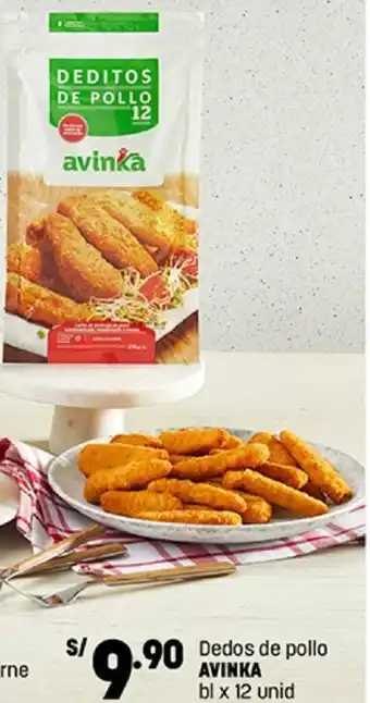 Plaza Vea Dedos de Pollo Avinka 12 Unid oferta