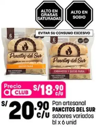 Plaza Vea Pan Artesanal Pancitos Del Sur Sabores Variados 6 unid oferta