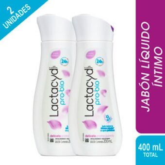 Mifarma Pack jabón liquido íntimo femenina delicata probio lactacyd - frasco 200 ml oferta