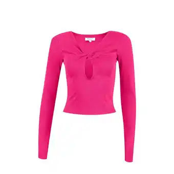 Tottus Polo rib nudo manga larga mujer l fucsia oferta