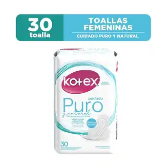 Tottus Toalla higienica kotex cuidado puro ultra fina 30 unidades oferta