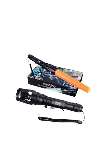Tiendas EFE Linterna militar led recargable zoom - ewtto et-f8021-15000w oferta
