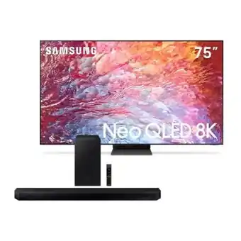Hiraoka Televisor samsung neo qled 8k mini led smart 75" qn75qn700bgxpe (2022) + soundbar samsung 3.1.2ch hw-q600b (2022) oferta