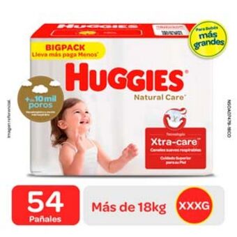 Mifarma Pañales huggies bigpack natural care xxxg - paquete 54 un oferta