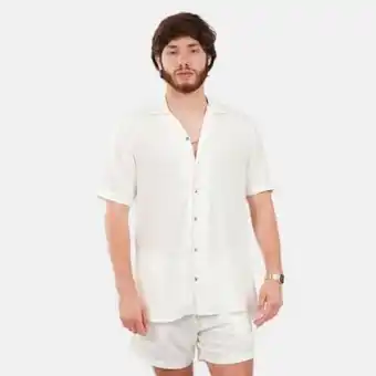 Maestro Camisa lino hombre perla oferta