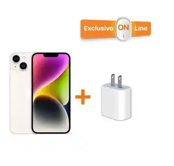 iShop Iphone 14 - 128gb - blanco + gratis cargador apple de 20w oferta