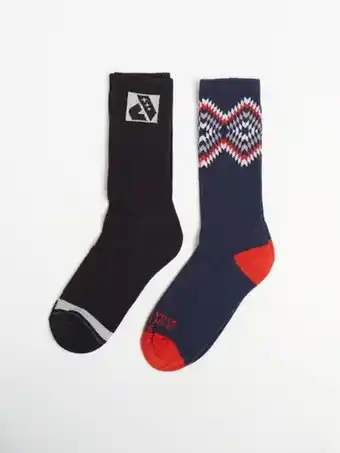 The Box Medias para hombre dunkelvolk mid-calf bipack logo multi oferta