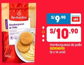 Plaza Vea Hamburguesa de Pollo Redondos bl x 14 Unid oferta