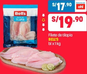 Plaza Vea Filete de Tilapia Bell's 1kg oferta
