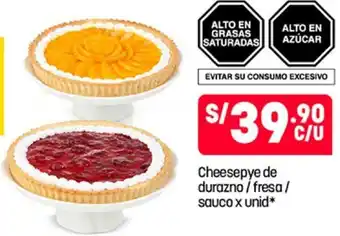 Plaza Vea Cheesepye de Durazno/Fresa/Sauco oferta