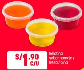Plaza Vea Gelatina Sabor Naranja/ Fresa/Piña oferta