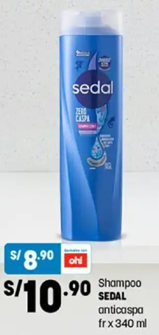 Plaza Vea Shampoo Sedal Anticaspa 340ml oferta
