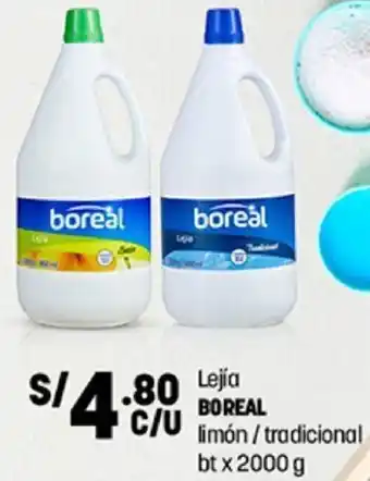 Plaza Vea Lejía Boreal Limón/Tradicional 2000g oferta