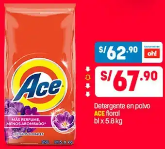 Plaza Vea Detergente en Polvo Ace Floral 5,8kg oferta
