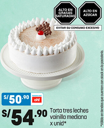 Plaza Vea Torta Tres Leches Vainilla Mediana oferta