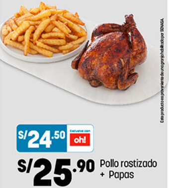 Plaza Vea Pollo Rostizado + Papas oferta
