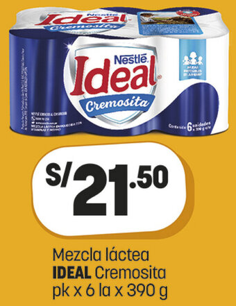 Plaza Vea Mezcla Láctea Ideal Cremosita 390g oferta
