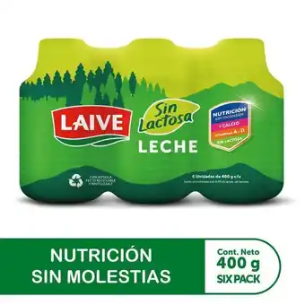 Metro Sixpack leche concentrada sin lactosa laive botella 400g oferta