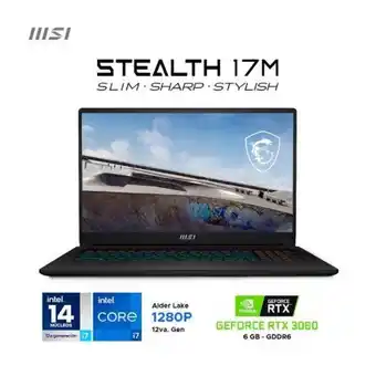 Hiraoka Laptop gamer msi stealth 17m a12ue 17.3" intel core i7-1280p 1tb ssd 16gb ram rtx 3060 oferta