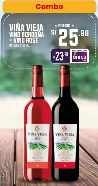 Vega Viña Vieja Vino Borgoña + Vino Rosé 750ml oferta