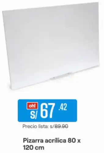 Promart Pizarra Acrilica 80 x 120cm oferta
