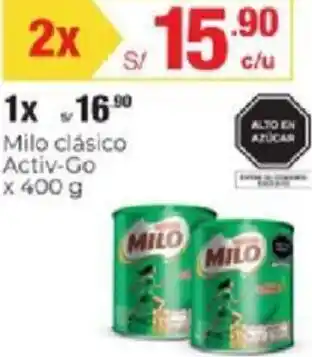 Metro Milo Clásico Activ-Go 400g oferta