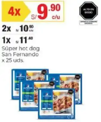 Metro Súper Hot Dog San Fernando 25 uds oferta
