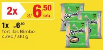 Metro Rapiditas Tortillas Bimbo 280/ 310g oferta