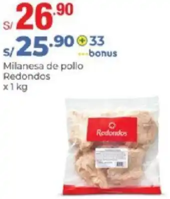 Metro Milanesa de Pollo Redondos 1kg oferta