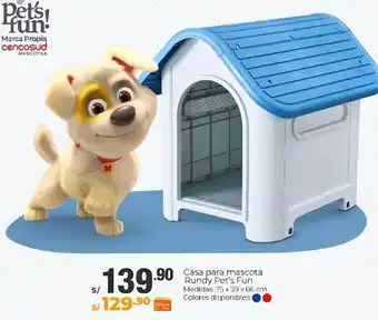Metro Casa para Mascota Rundy Pet's Fun 75 x 59 x 66cm oferta