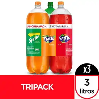 Metro Mix de gaseosas botella 3l: fanta + fanta kola inglesa + sprite oferta