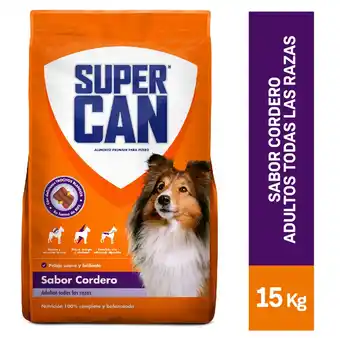Tottus Comida para perro super can adulto sabor cordero 15 kg oferta