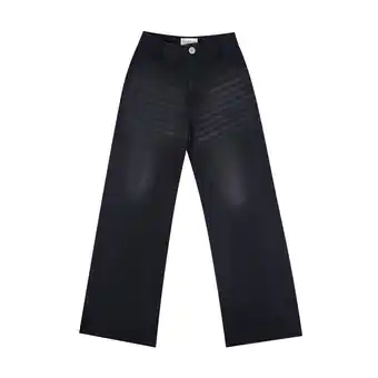 Tottus Jean wide leg mujer 30 negro oferta