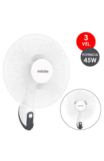 Tiendas EFE Ventilador de pared 3 vel. pluton 45w oferta