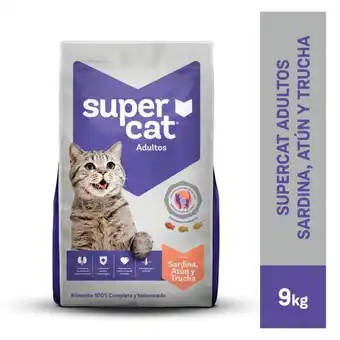 Tottus Supercat adultos sardina, atún y trucha 9 kg - envase 9 kg oferta