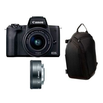 Hiraoka Cámara digital mirrorless canon eos m50 mark ii + lente canon ef-m22mm f/2 stm + mochila para cámara canon sling 100s oferta