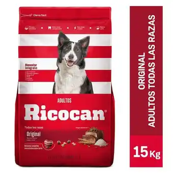 Tottus Comida para perros ricocan adultos todas las razas sabor carne 15 kg - bolsa 15 kg oferta