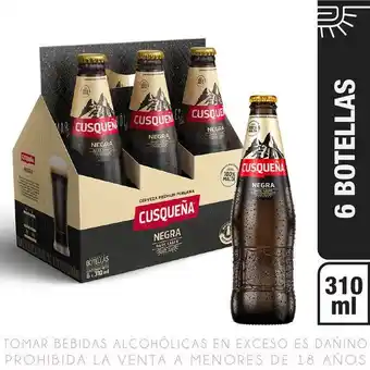 Metro Sixpack cerveza cusqueña negra botella 310ml oferta
