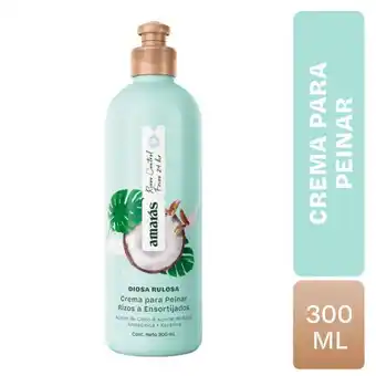 Tottus Crema de peinar amaras diosa rulosa coco 300 ml - envase 300 ml oferta