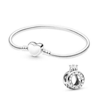 Maestro Set pulsera pandora corazón y corona mujer oferta