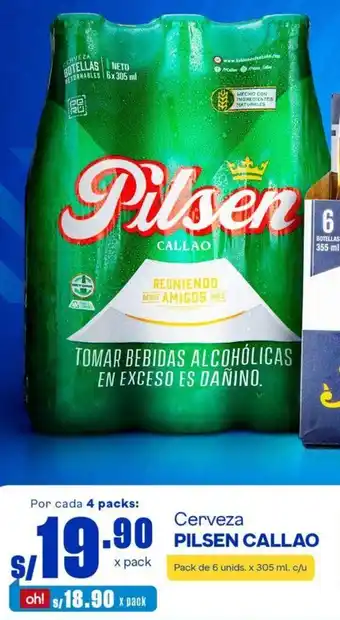 Makro Cerveza Pilsen Callao 6unids x 305ml oferta