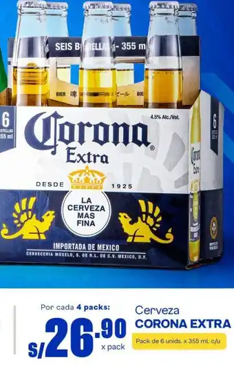 Makro Cerveza Corona Extra 6unids x 355ml oferta