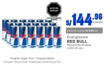 Makro Energizante Red Bull 24 latas x 250ml oferta