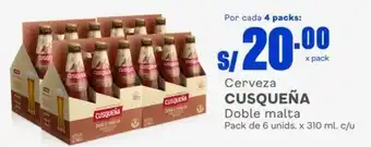 Makro Cerveza Cusqueña Doble Malta 6unids x 310ml oferta