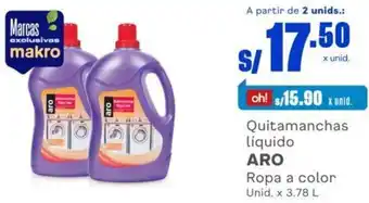 Makro Quitamanchas Líquido Aro Ropa a Color 3,78L oferta