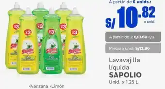 Makro Lavavajila Líquida Sapolio 1,25L oferta
