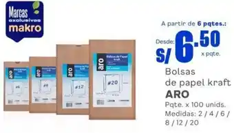Makro Bolsas de Papel Kraft Aro 10unids oferta