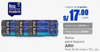 Makro Bolsa para Basura Aro 35unids x 75L oferta